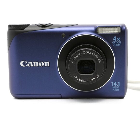 Canon Powershot A2200 14.1 MP Digital Camera 4X Zoom Blue Charger Battery Case - Picture 2 of 14